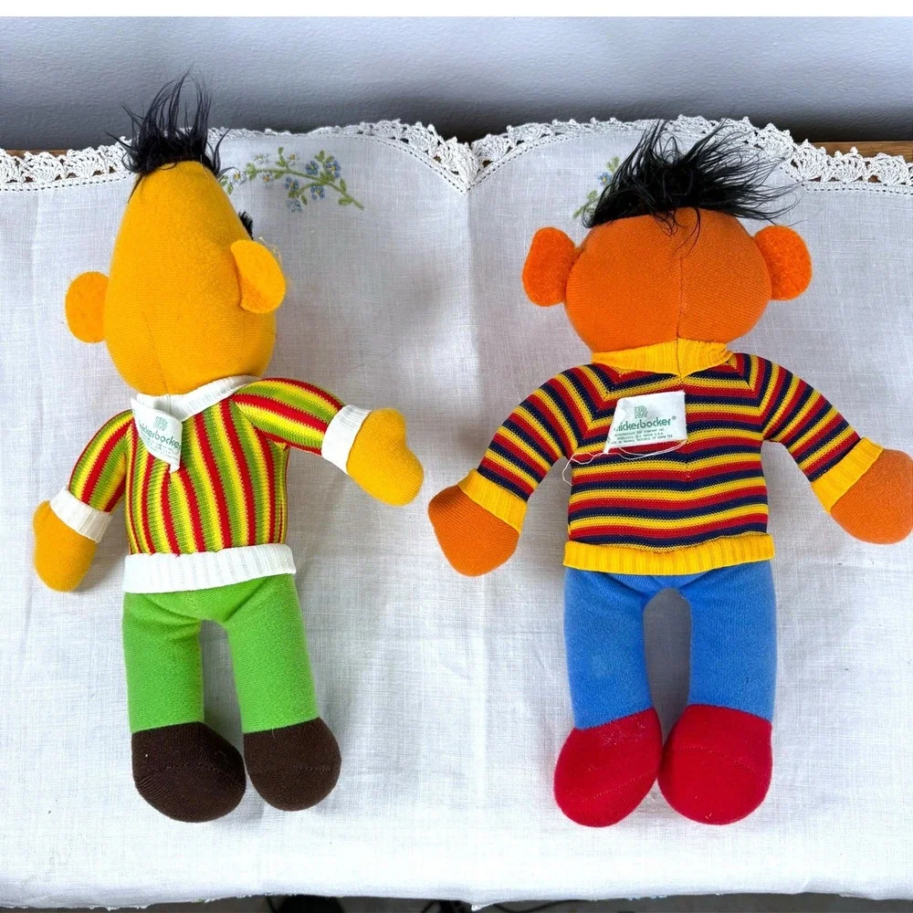 Vintage Knickerbocker Sesame Street Bert and Ernie Plush Toy Set
